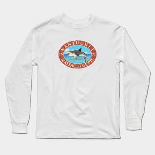 Nantucket, Massachusetts, Great White Shark Long Sleeve T-Shirt